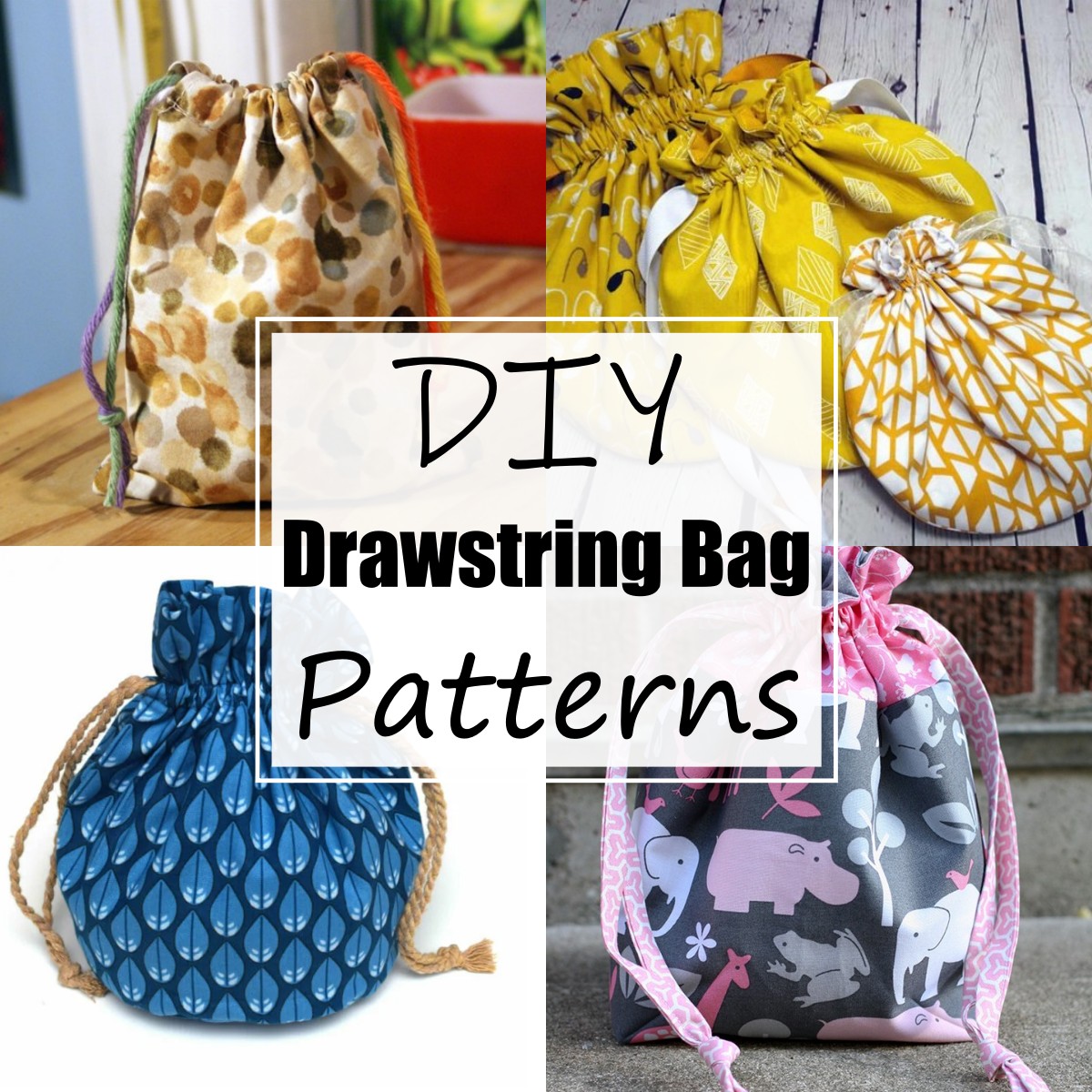 16 DIY Drawstring Bag Patterns For Beginners - All Sands